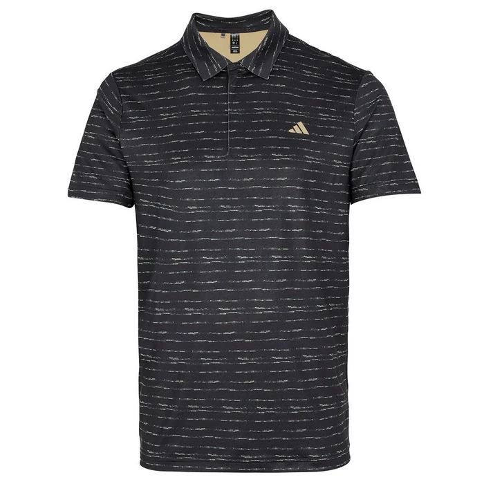 Arsenal adidas Golf Stripe Black Zip Polo Shirt