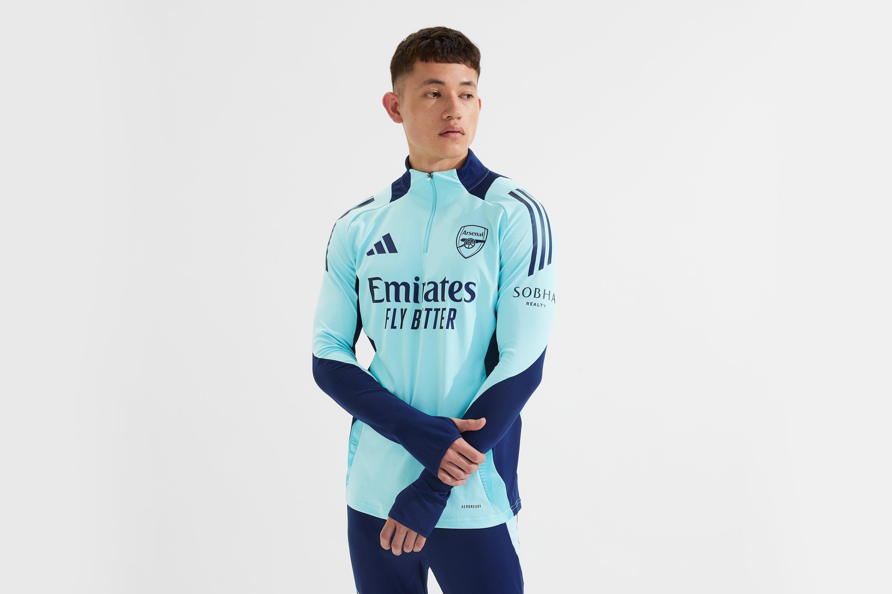 Arsenal adidas 24/25 1/4 Zip Light Blue Training Top