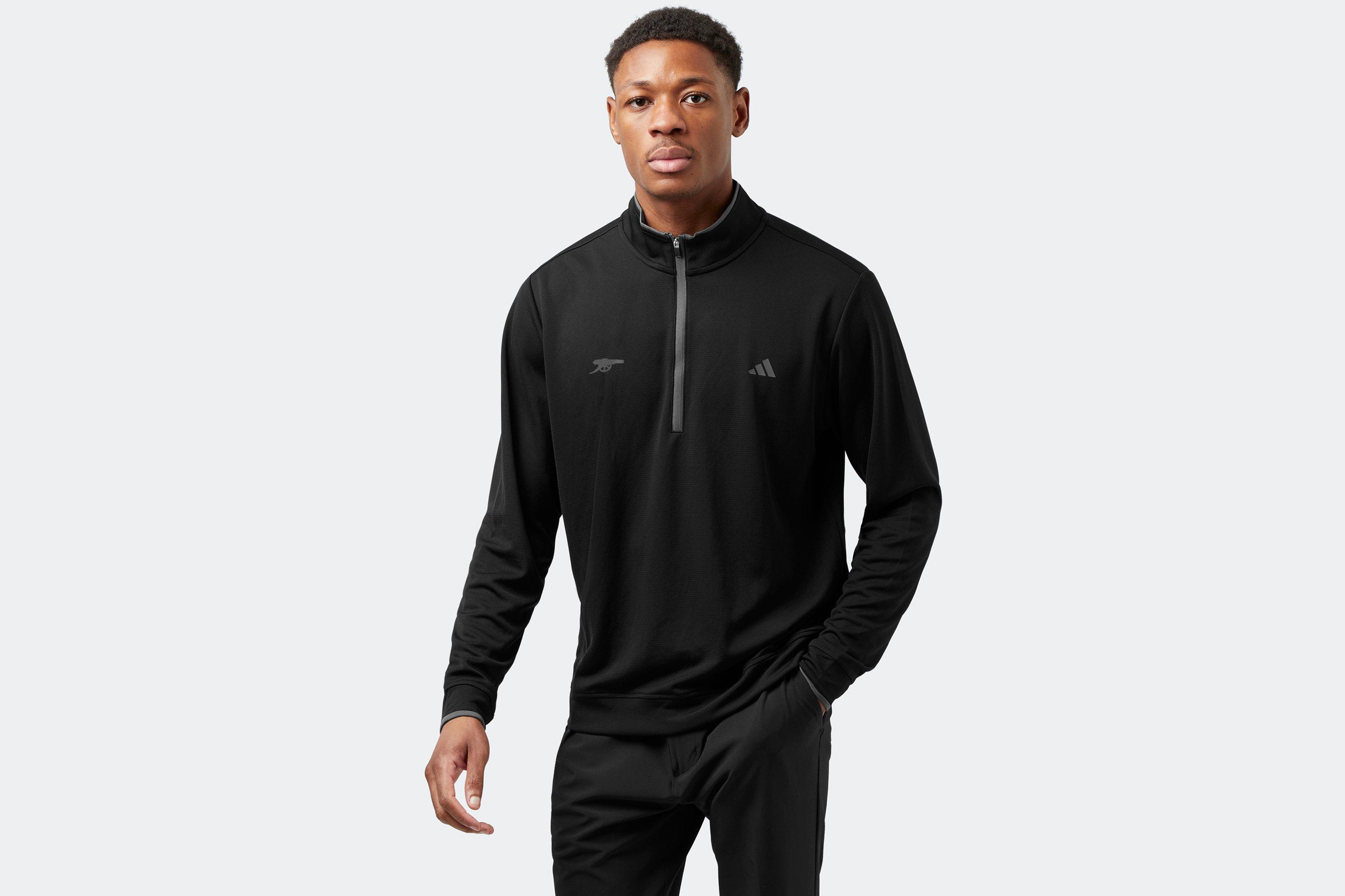 Arsenal adidas Golf Lightweight Black 1/2 Zip Top