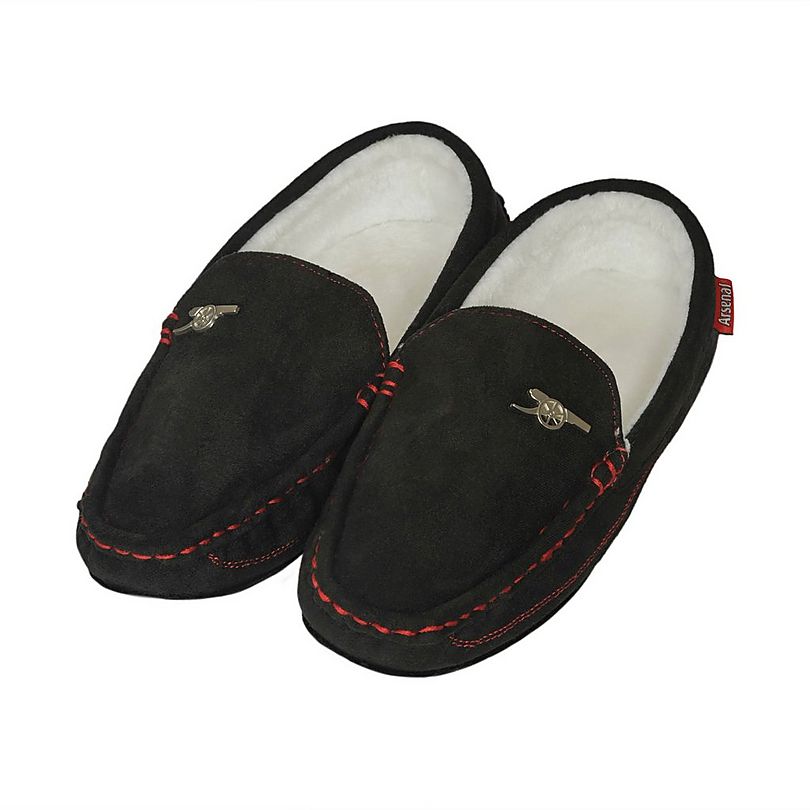 Arsenal Stitched Moccasin Slippers
