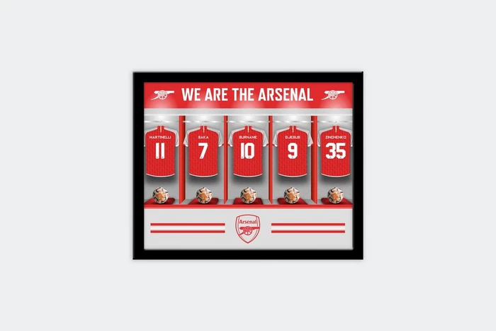 Arsenal Personalised Player Dressing Room Frame