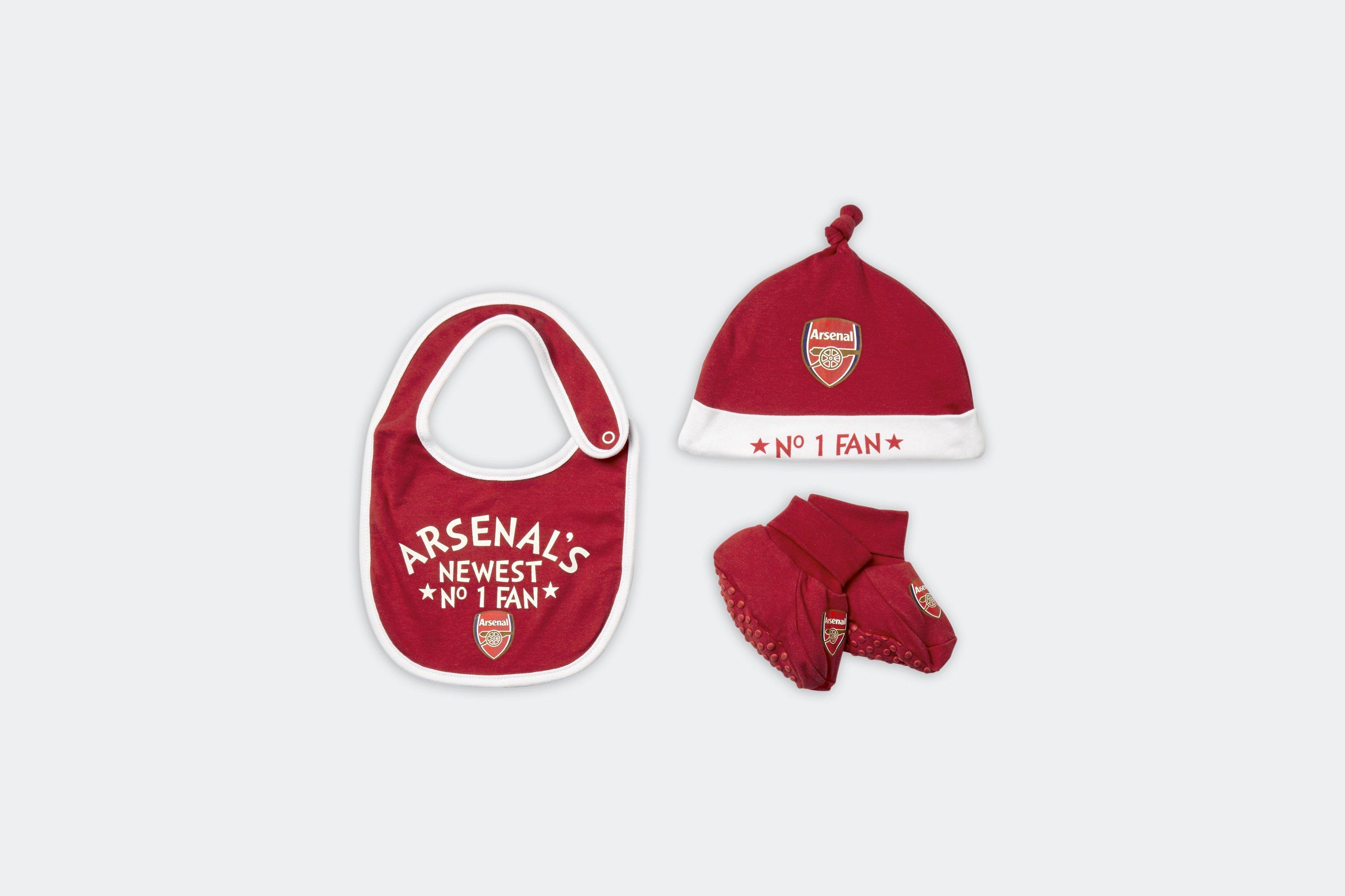 Arsenal Baby Hat with Bib and Bootee Set