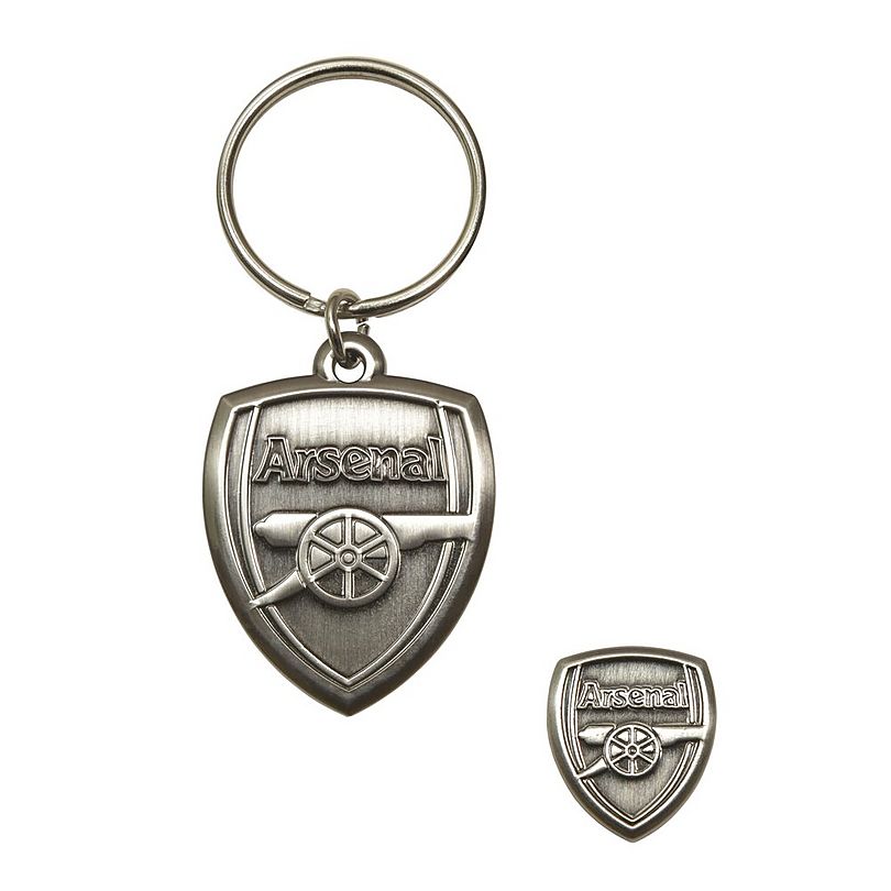 Arsenal Antique Crest Keyring and Badge Set