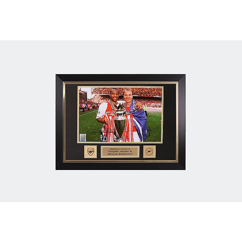 Framed Dennis Bergkamp Signed Arsenal Photo With Thierry Henry