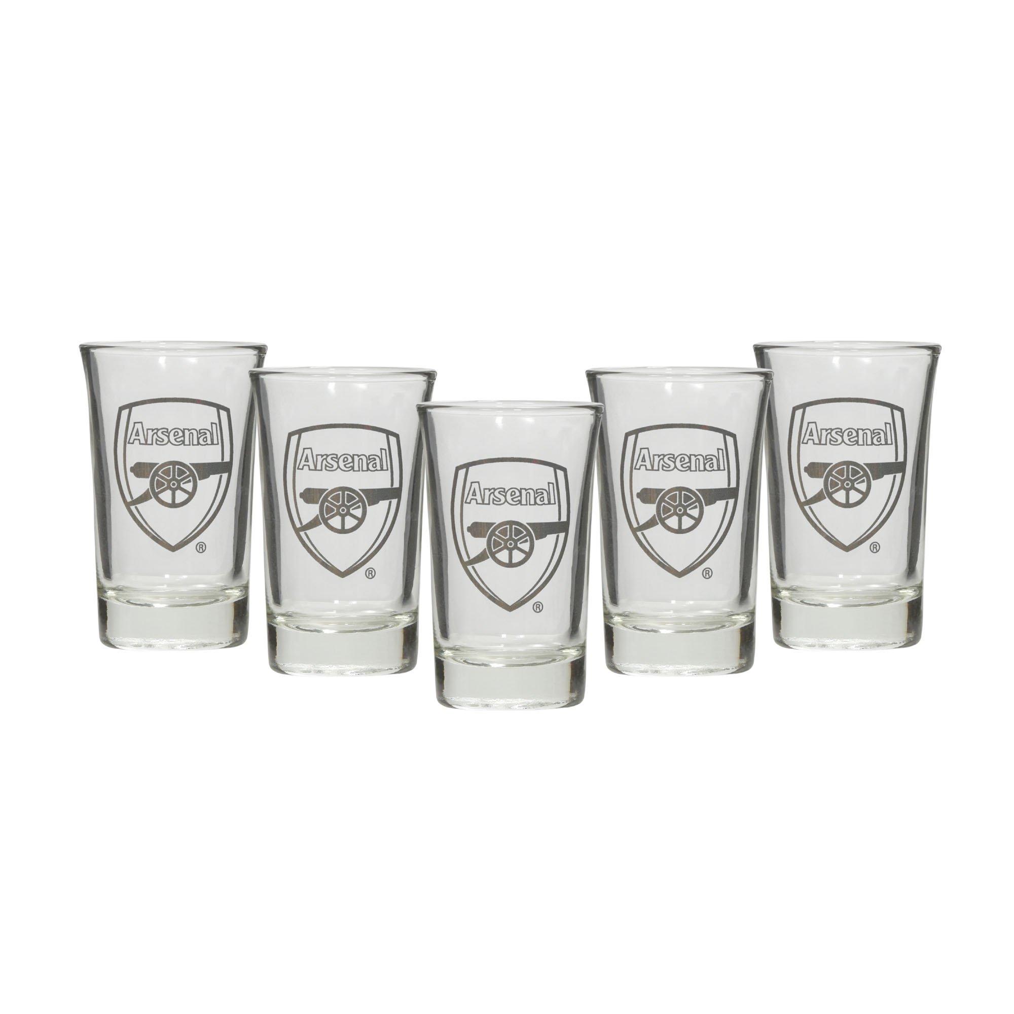 Arsenal 5 Pack of Shot Glasses Official Online Store