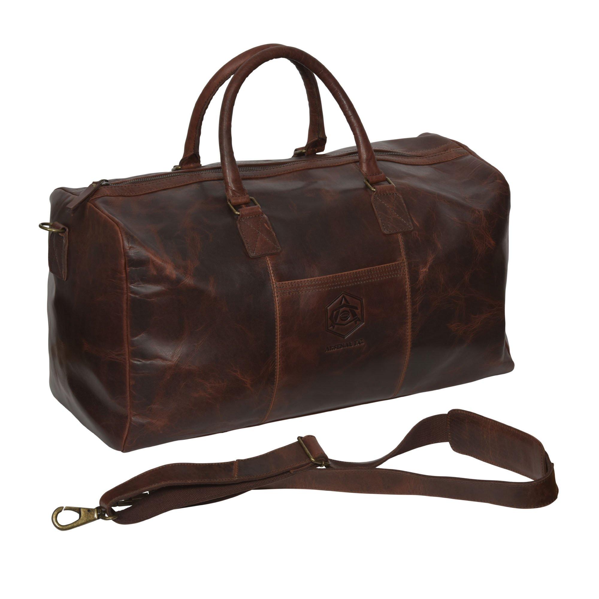 personalised leather holdall