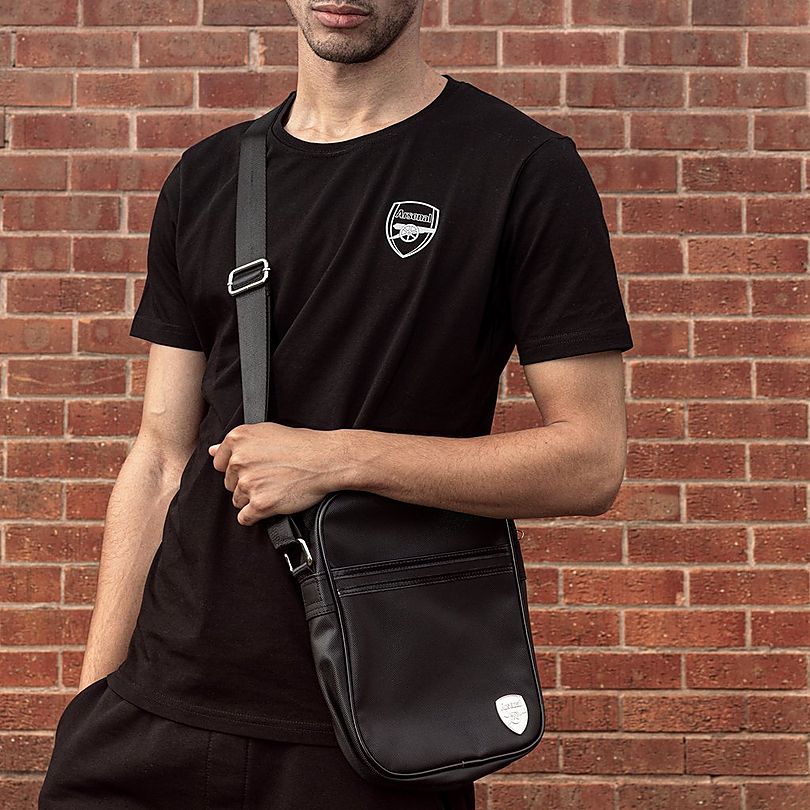 Arsenal Essentials Black Faux Leather Crossbody Bag | Official Arsenal ...