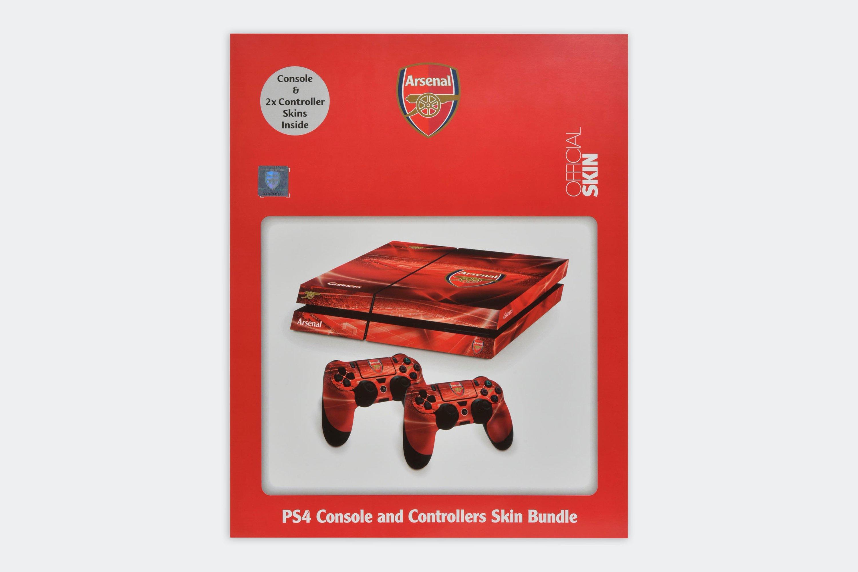 Arsenal PS4 Console and 2 Controller Skins, Multicolor