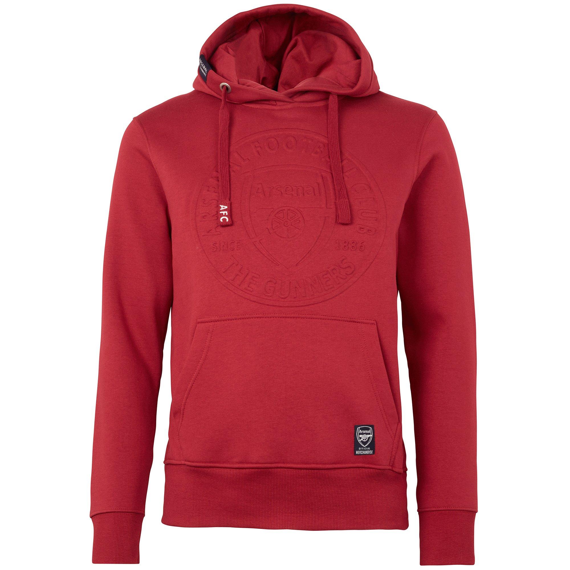 Arsenal Embossed Crest X Front Hoody | Official Online STore