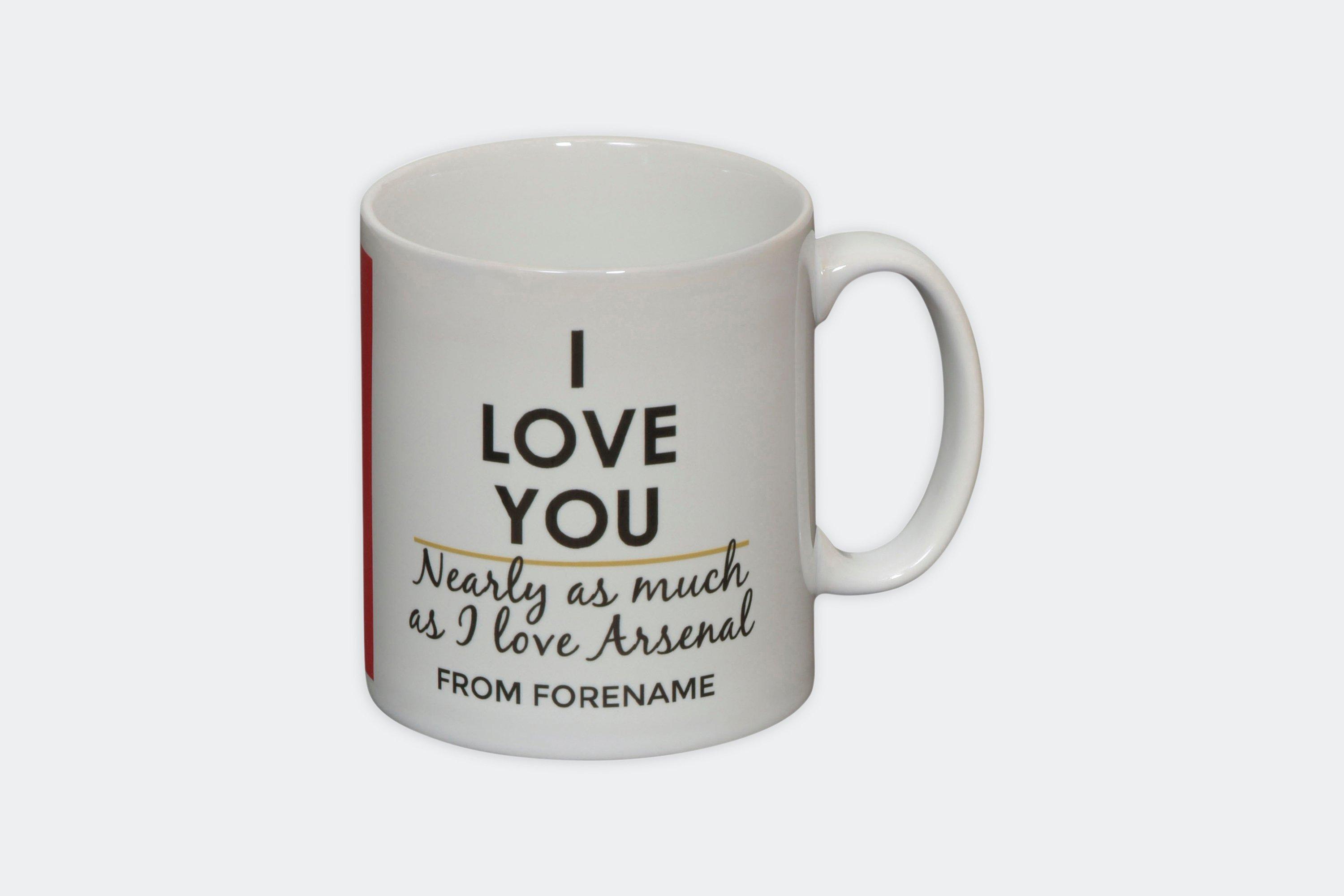 Arsenal Personalised I Love You Nearly As Much Mug