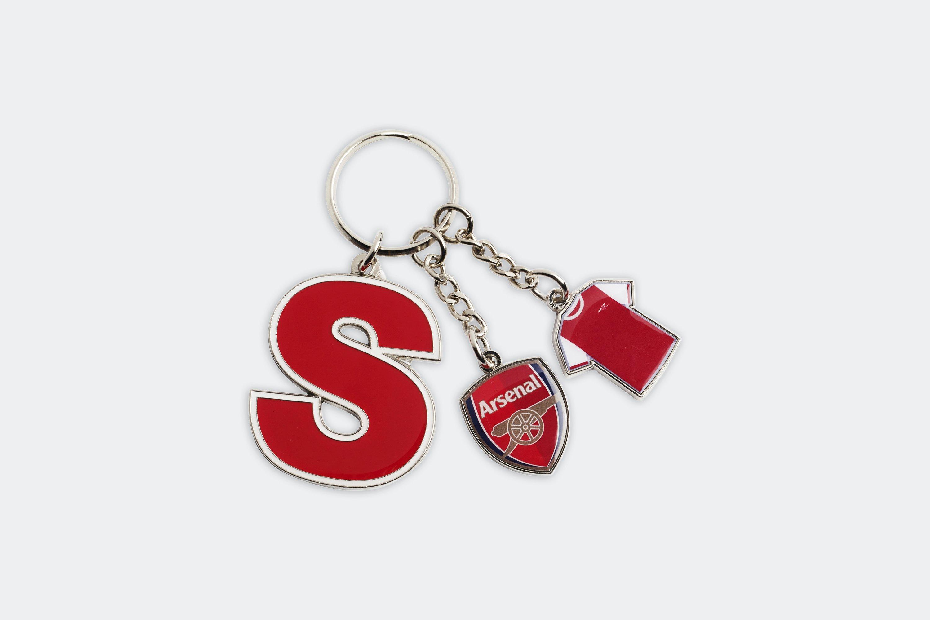 Arsenal Personalised Initial Charm Keyring Official Online Store