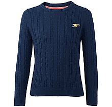 Arsenal Kids Cable Knit Navy Jumper