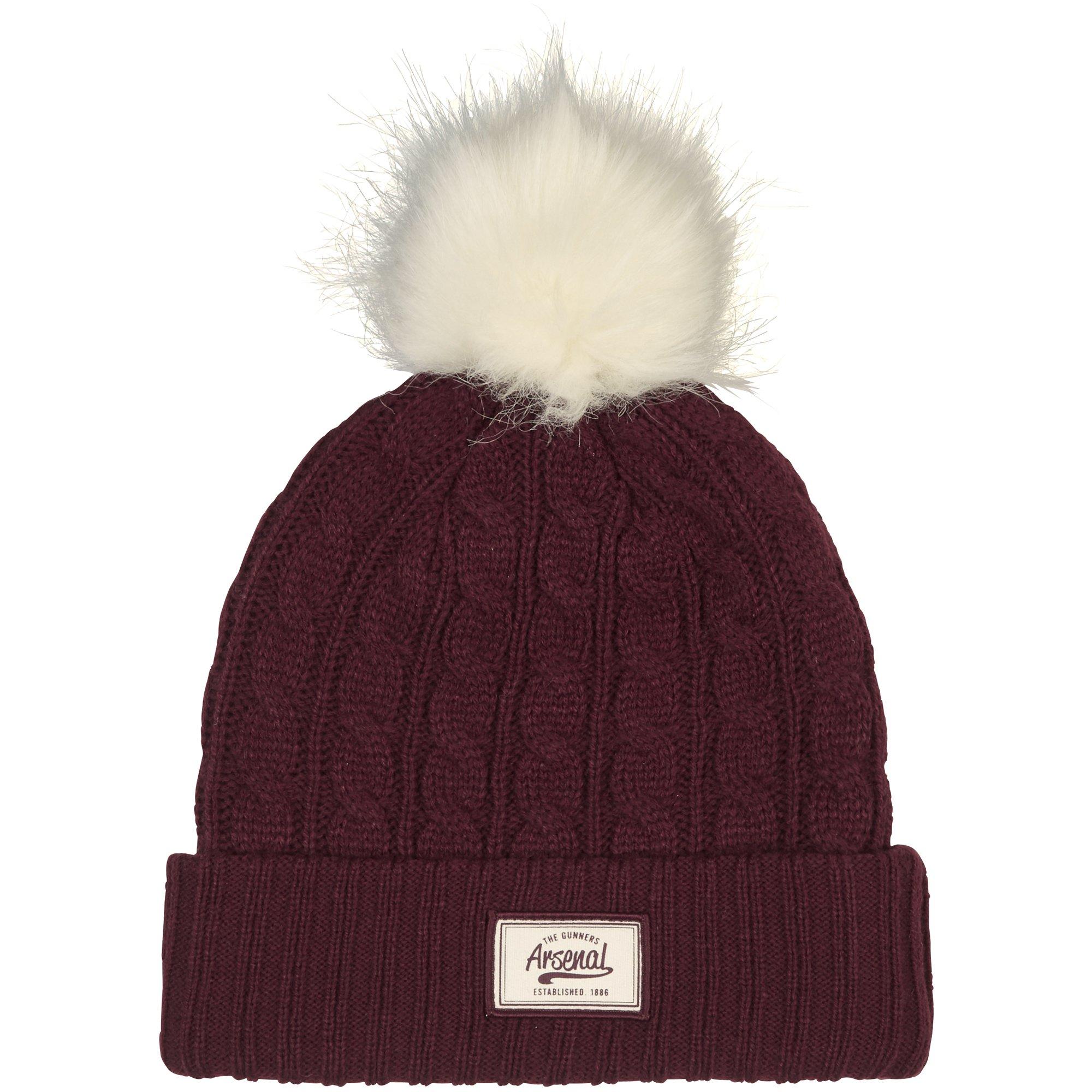 burgundy bobble hat womens