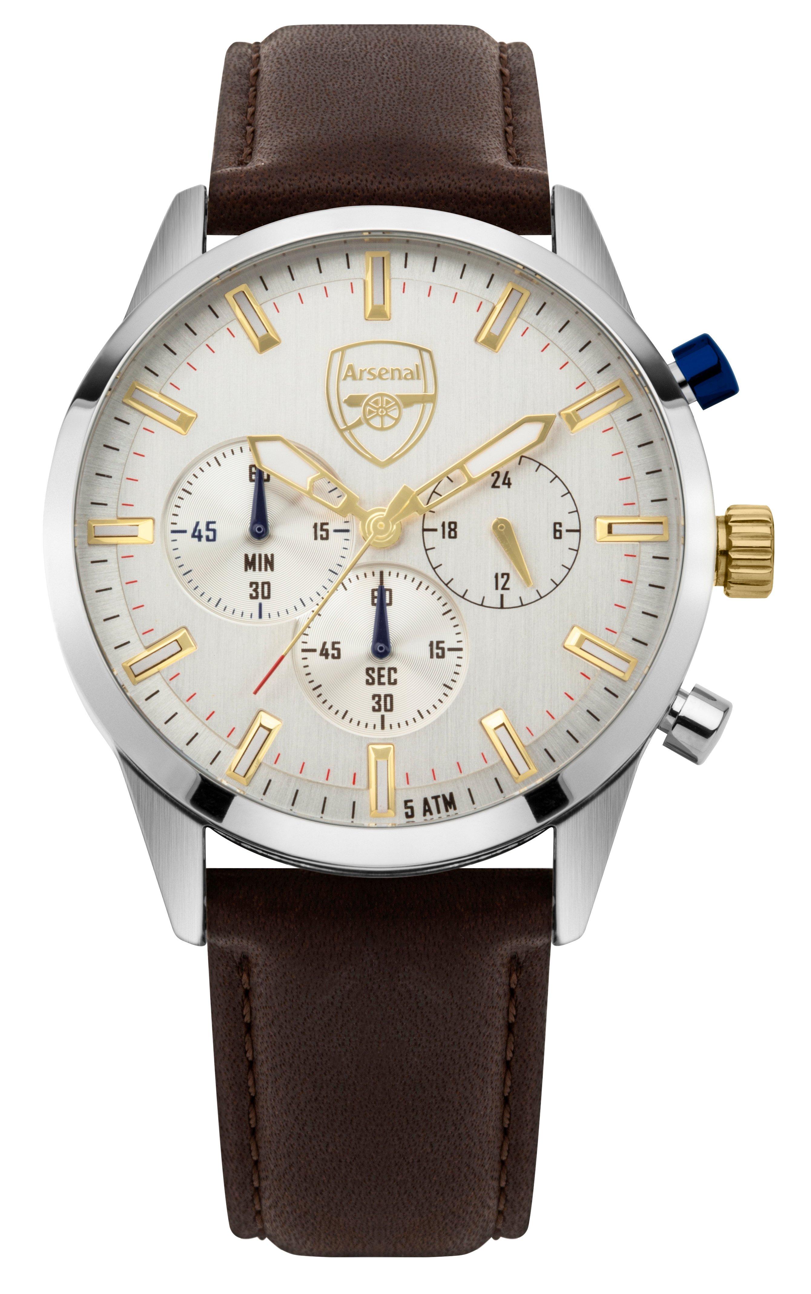 Arsenal Chronograph Brown Leather Watch | Official Online Store
