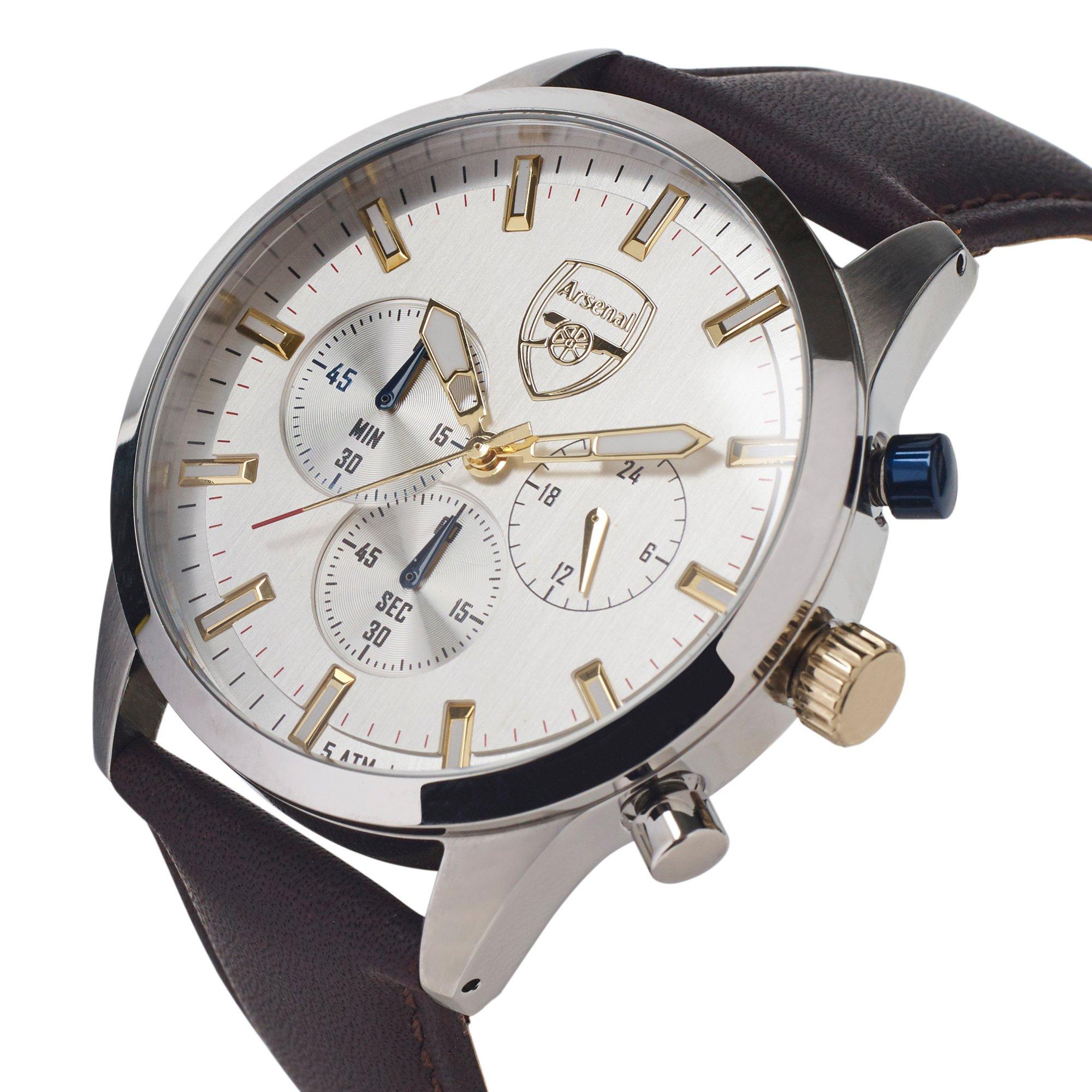 Arsenal Chronograph Brown Leather Watch Official Online Store