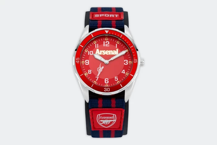 Arsenal Leisure Kids Navy Nylon Strap Red Watch