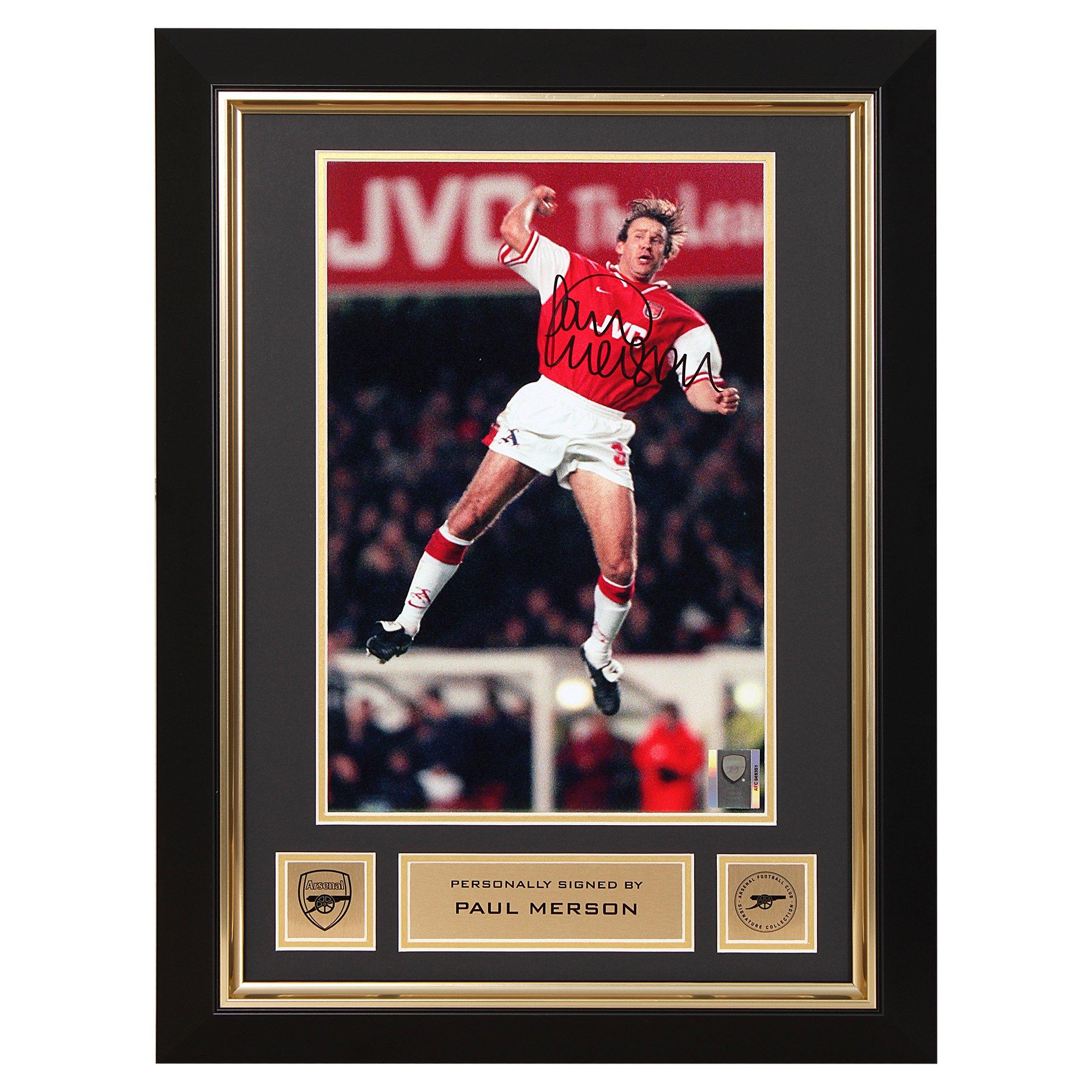 Arsenal Paul Merson Framed Signed Photo Jump Celebration