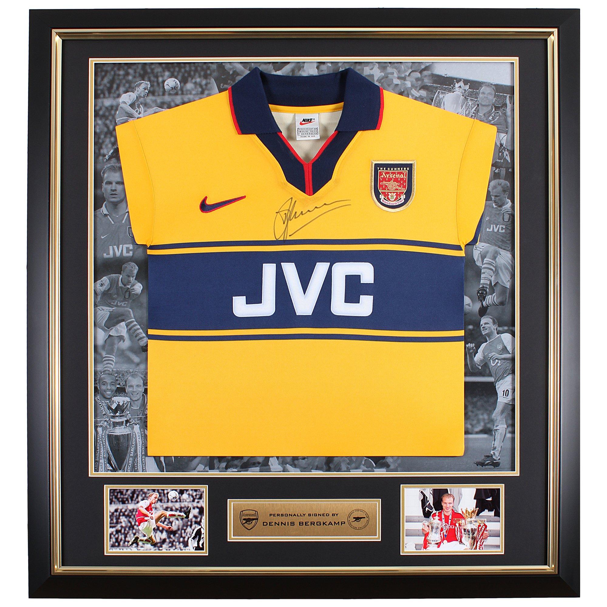 Deluxe Rahmen Exclusive Memorabilia Arsenal-Trikot von Dennis Bergkamp signiert 