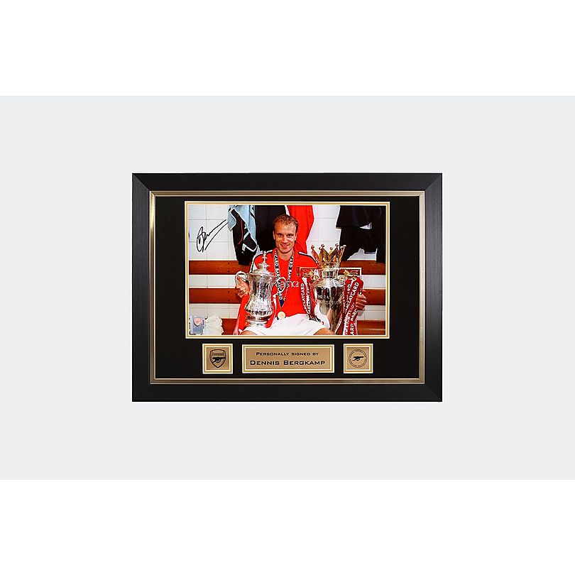 Arsenal Dennis Bergkamp Trophies Framed Signed Photo