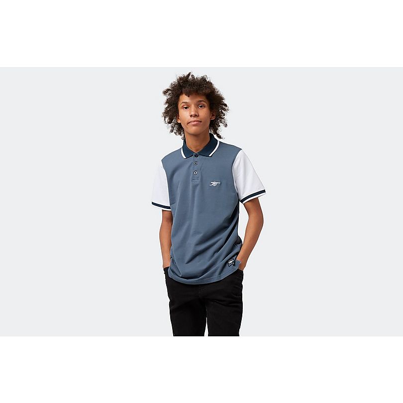 Arsenal 1886 Blue Contrast Sleeve Polo Shirt