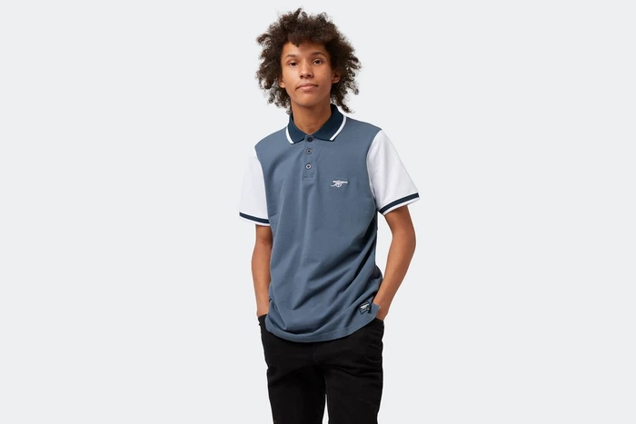 Arsenal 1886 Blue Contrast Sleeve Polo Shirt