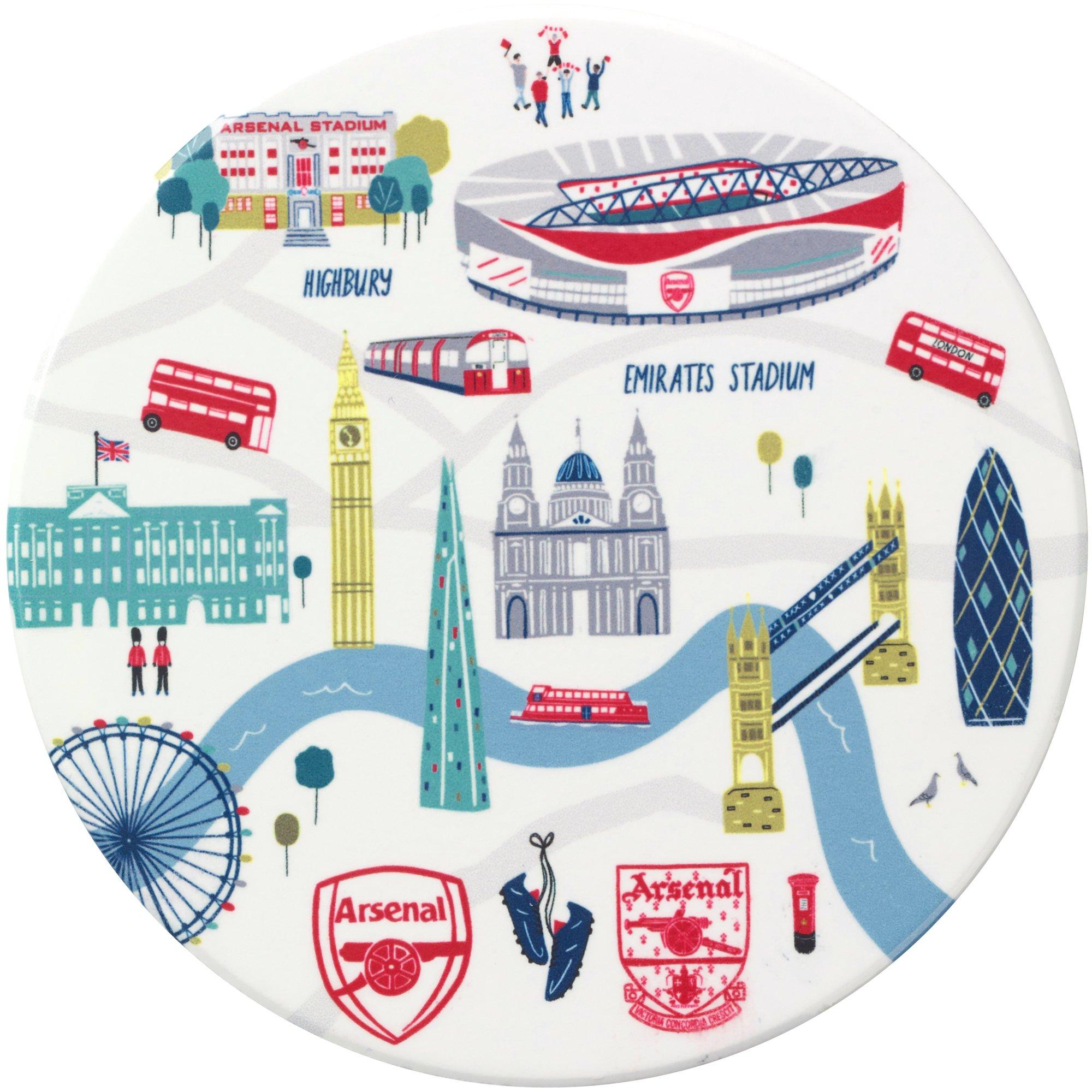 Arsenal London Map Ceramic Coaster | Official Online Store