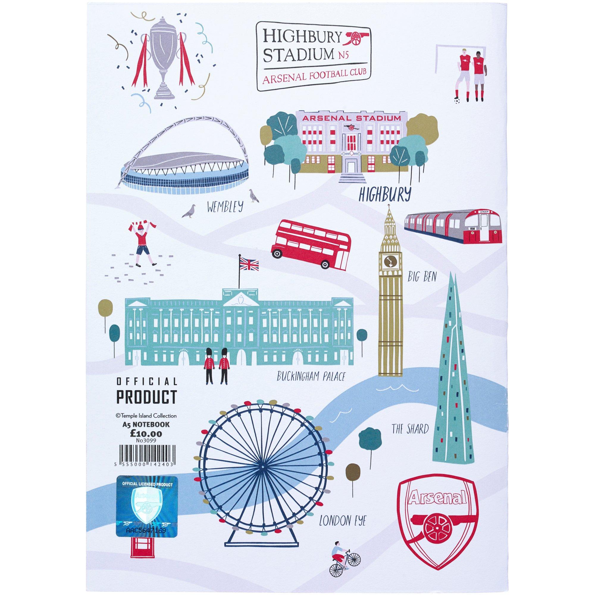 Arsenal London Map A5 Notebook | Official Online Store