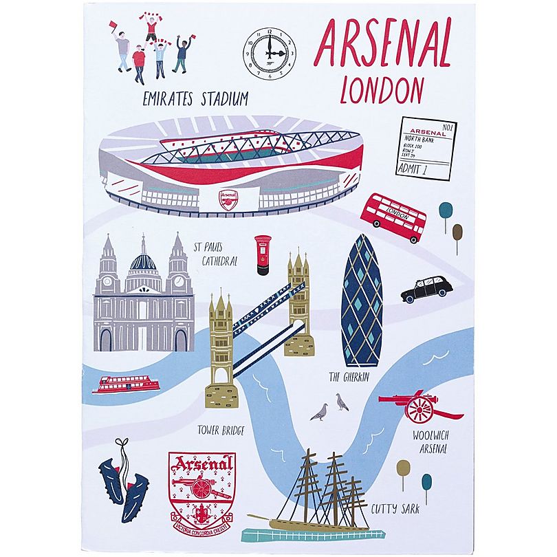 Arsenal London Map A5 Notebook
