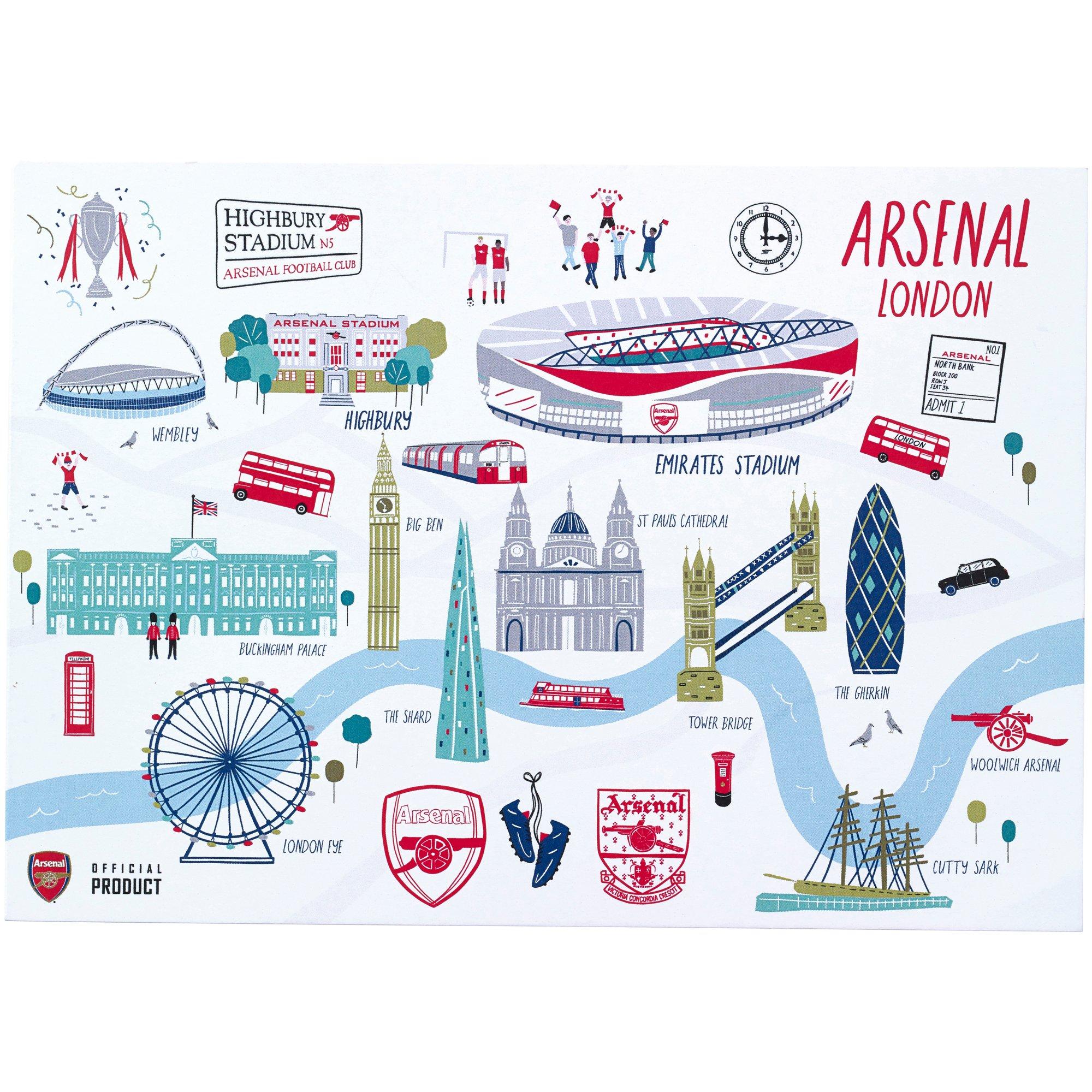 Arsenal London Map Postcard | Official Online Store