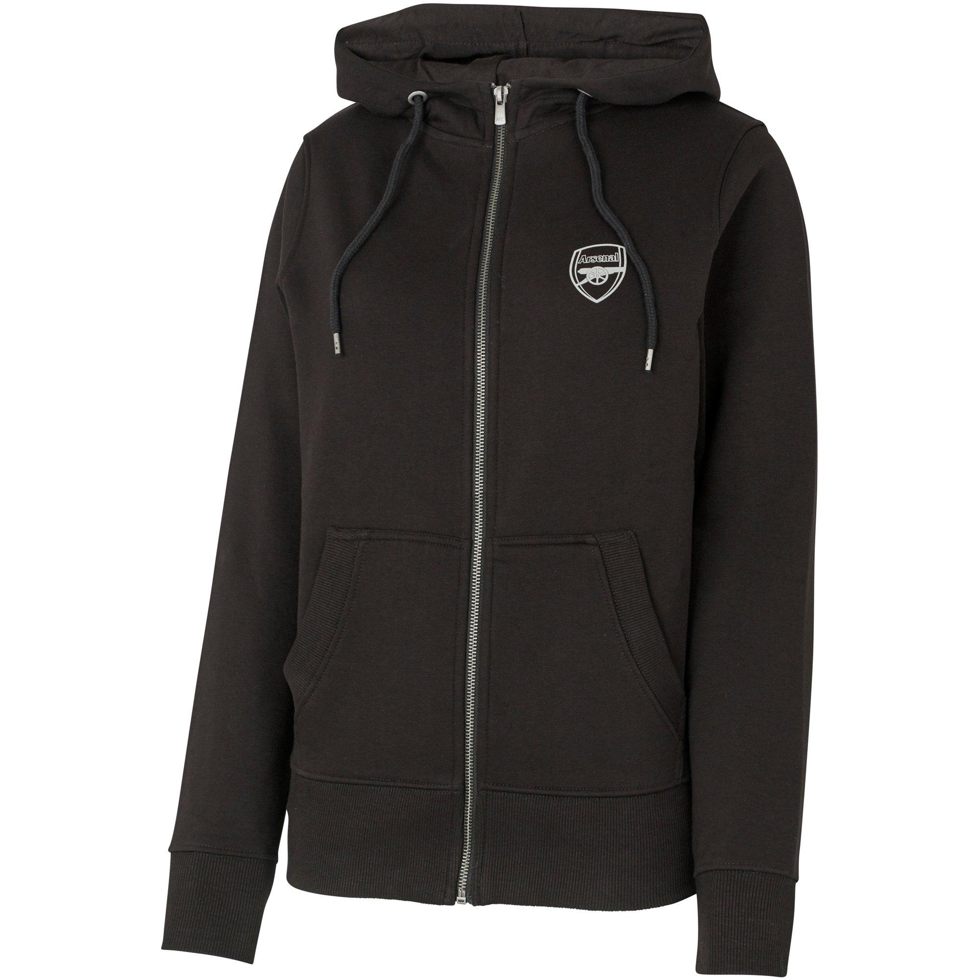 Arsenal Womens Essentials Zip Hoody Black | Official Online Store