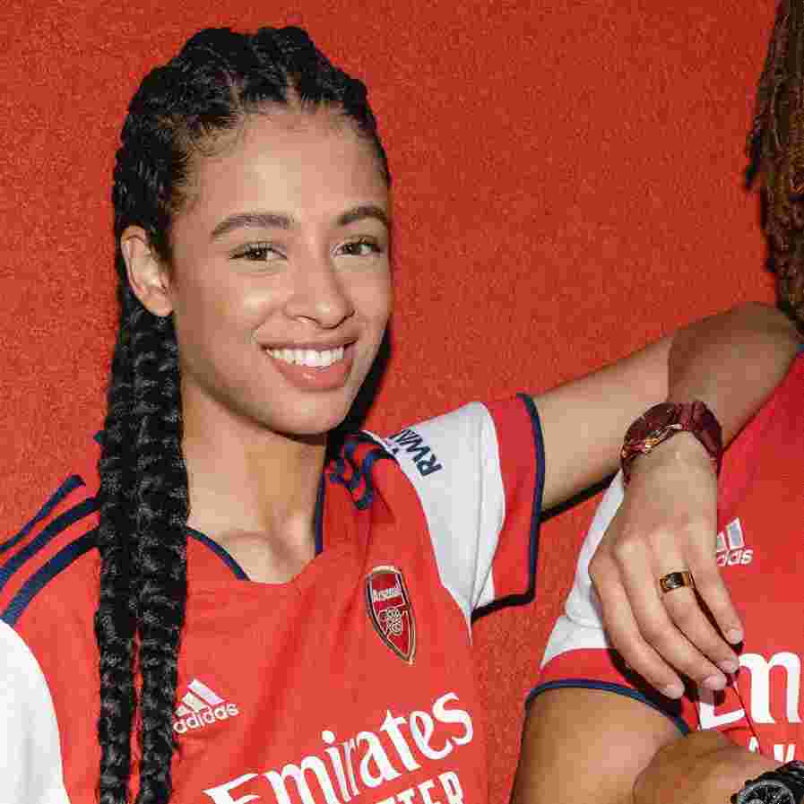 Arsenal Womens Rose Gold & Burgundy Strap Watch