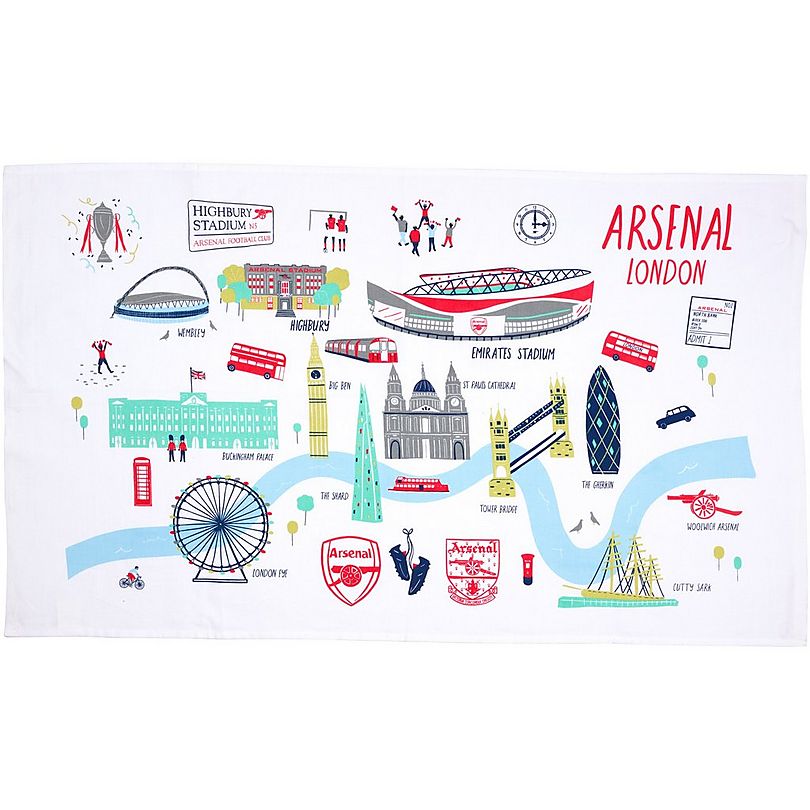 Arsenal London Map Tea Towel