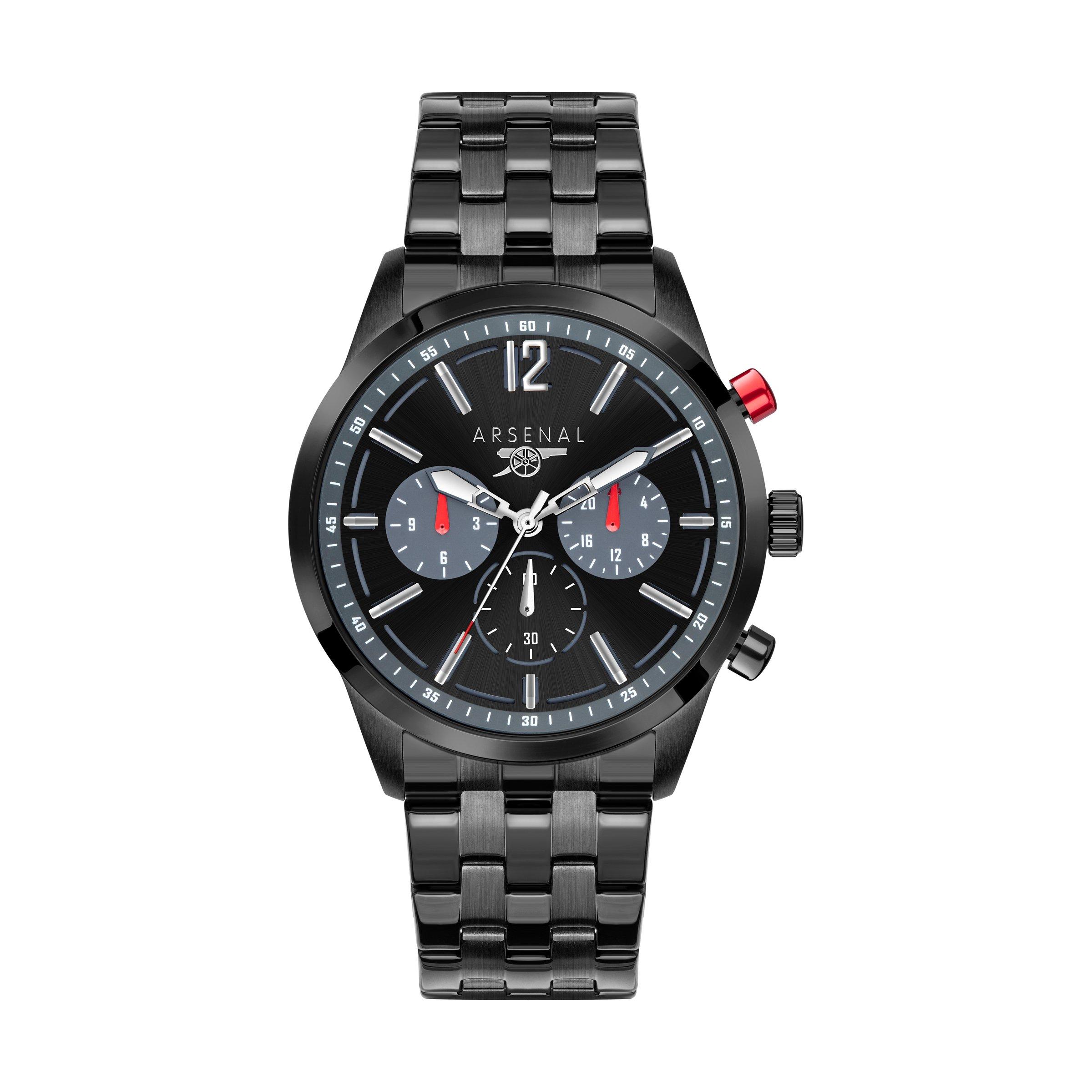Arsenal Since 1886 Black Chrono Watch | Official Online STore