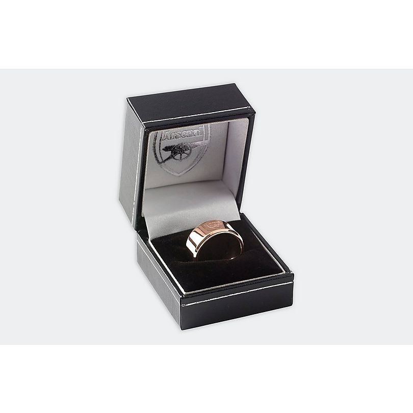 Arsenal Rose Gold Plated Crest Band Ring