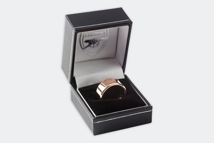 Arsenal Rose Gold Plated Crest Band Ring