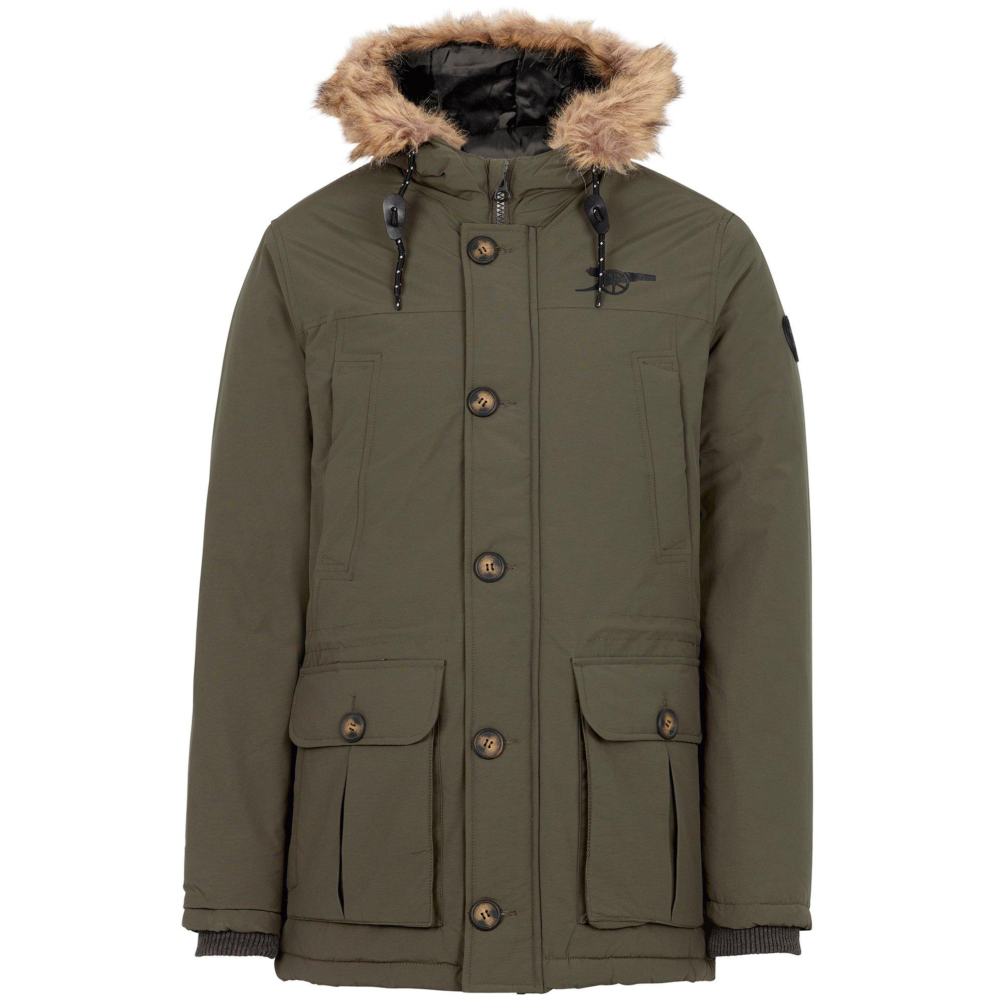 Arsenal Since 1886 Faux Fur Hood Khaki Parka | Official Online Store