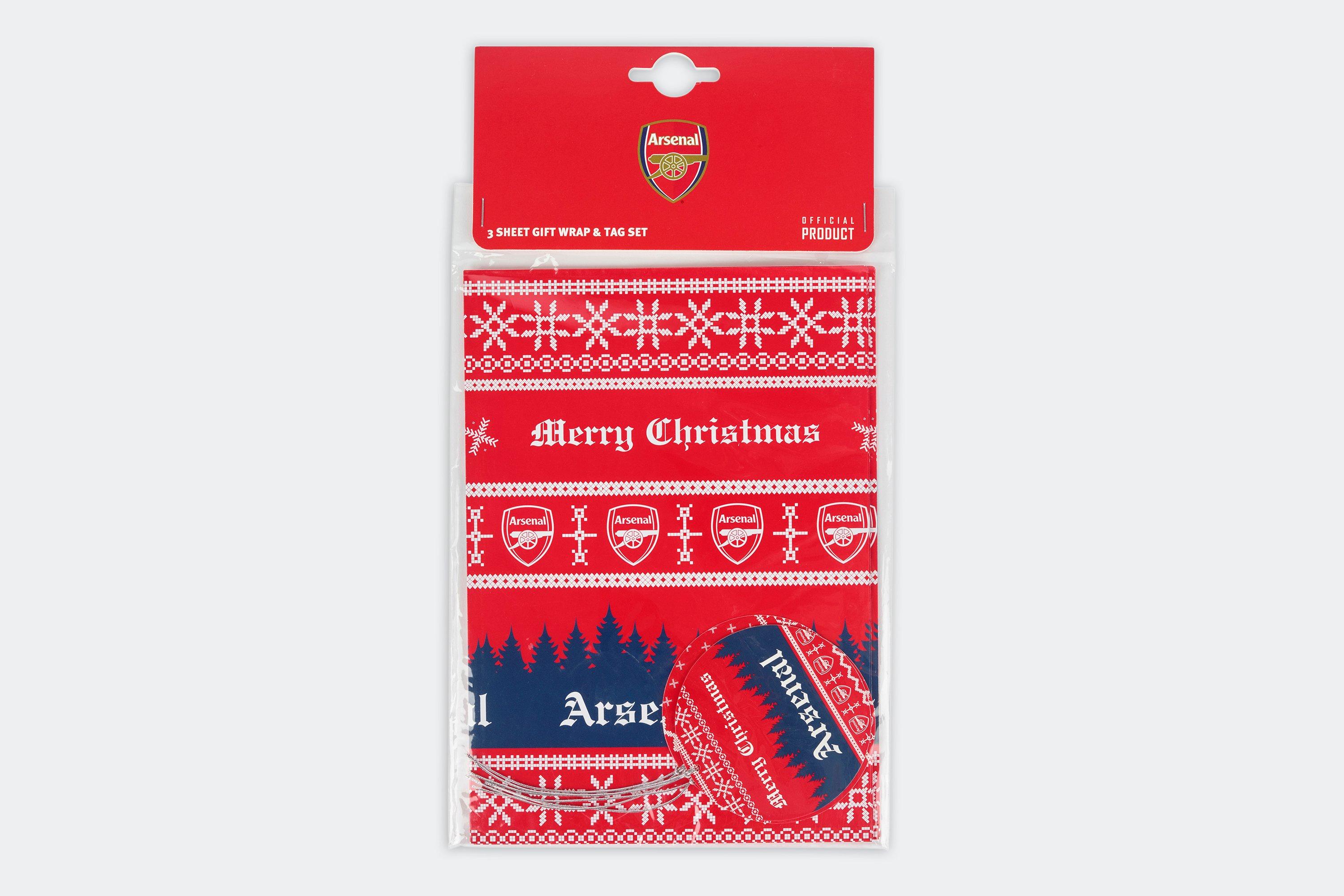 Arsenal Christmas Wrapping Paper & Gift Tag