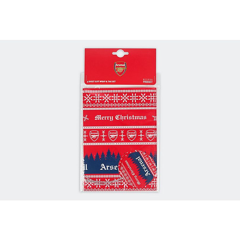 Arsenal Christmas Wrapping Paper & Gift Tag