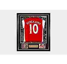 Arsenal Framed Signed Dennis Bergkamp Shirt