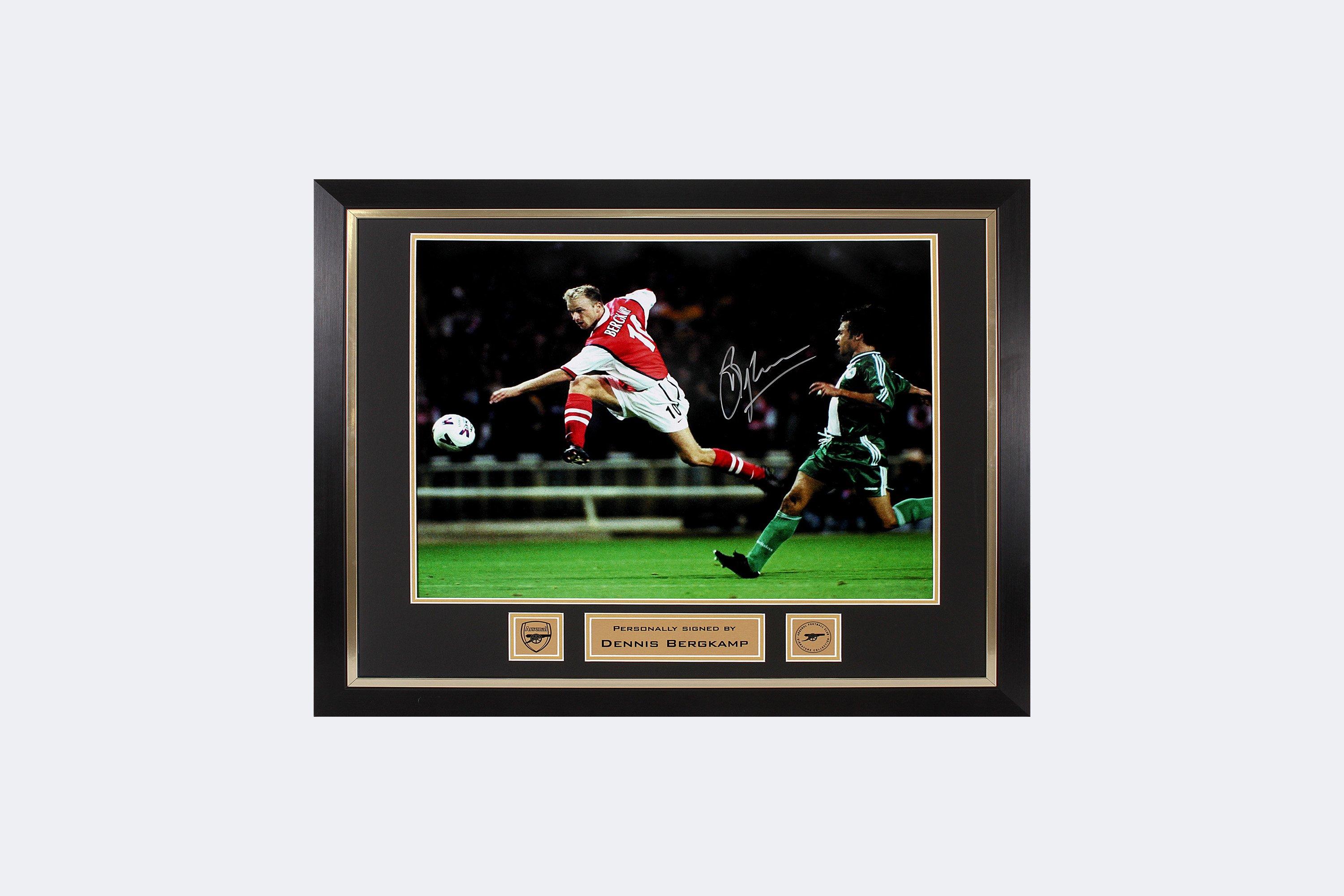 Arsenal Framed Signed Bergkamp Volley Print