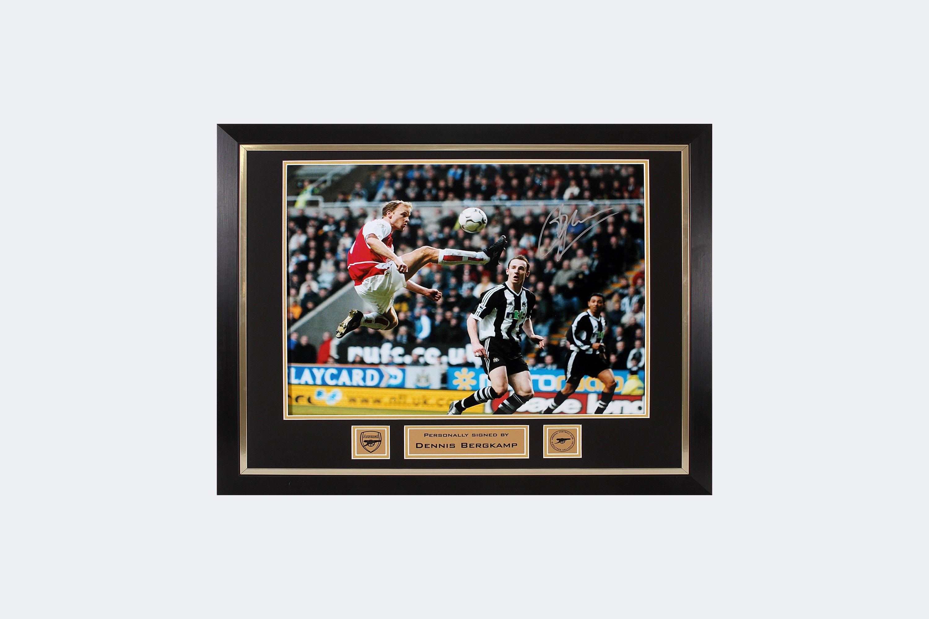 Arsenal Framed Signed Bergkamp Statue Print