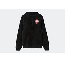 Arsenal Kids Black Sherpa 1/4 Zip Sweatshirt