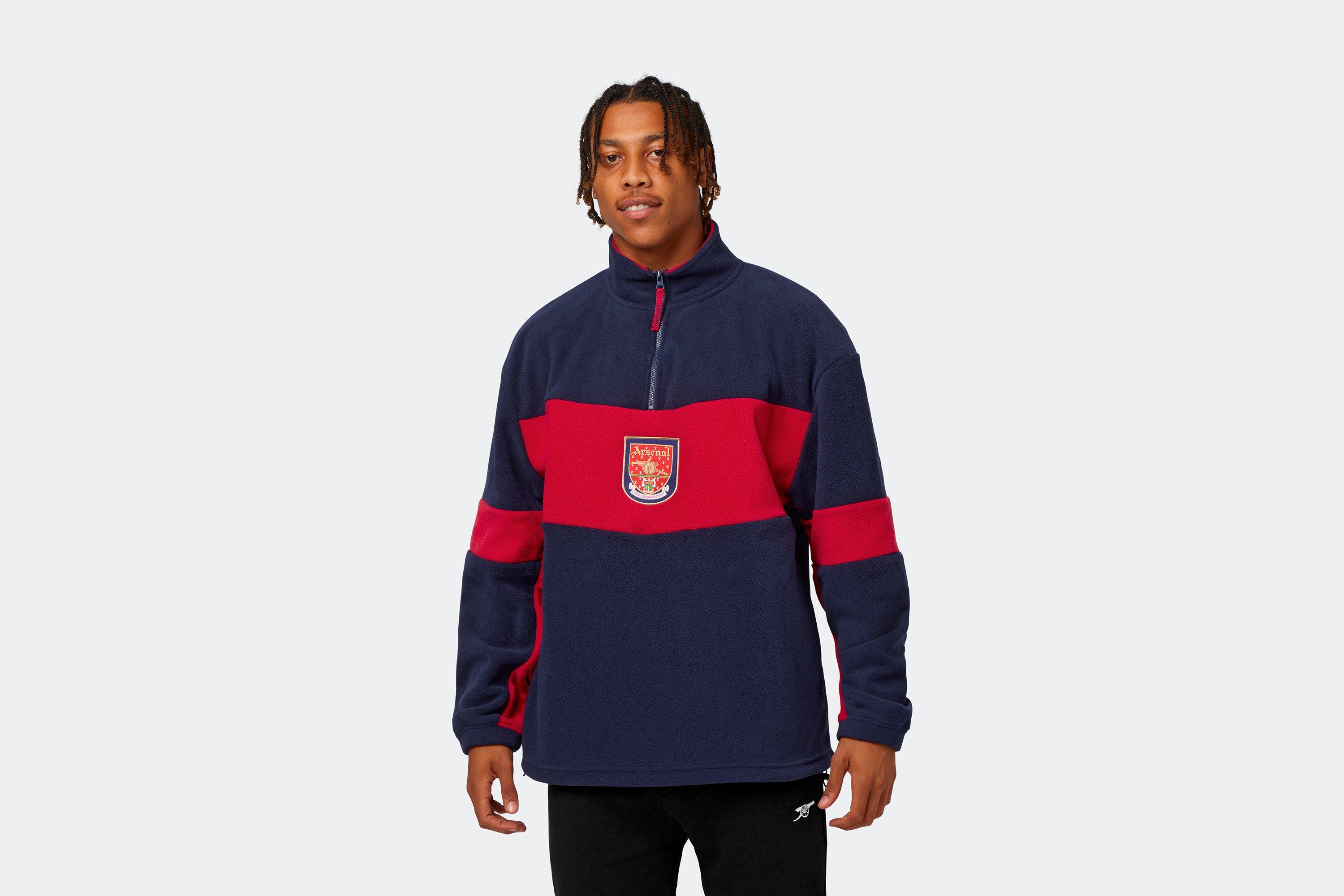 Arsenal Retro Crest Zip Fleece Sweatshirt, Multicolor