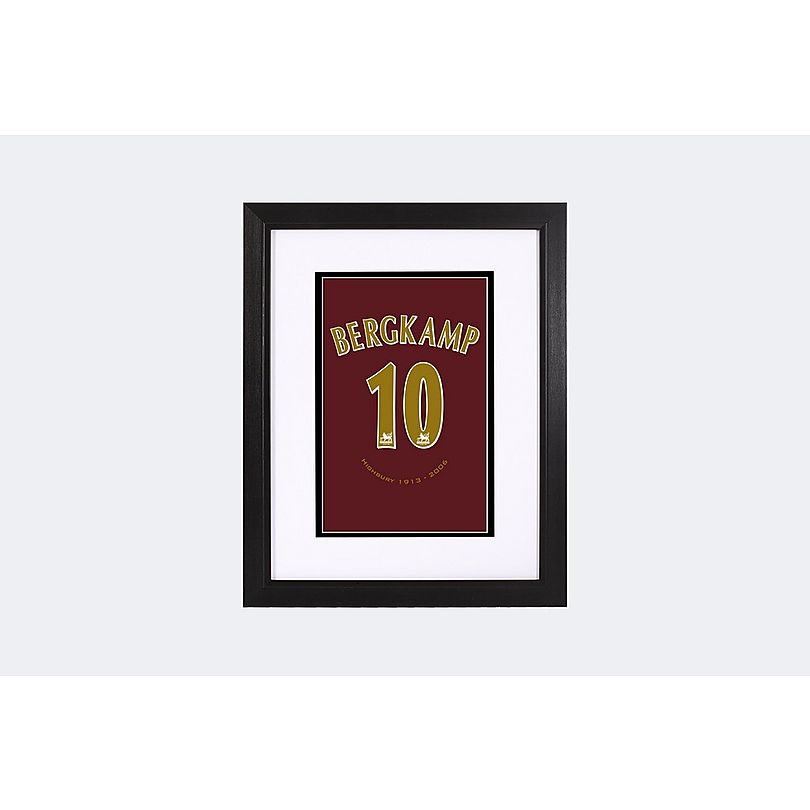 Arsenal Bergkamp 10 Framed Retro Shirt Print