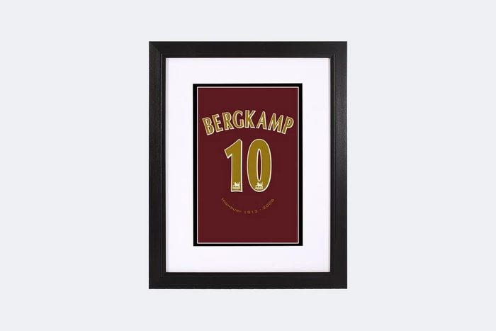 Arsenal Bergkamp 10 Framed Retro Shirt Print