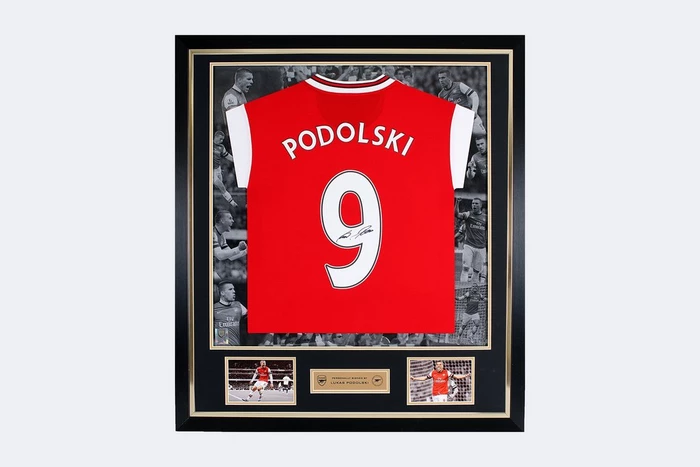 Arsenal Framed Signed Lukas Podolski Shirt