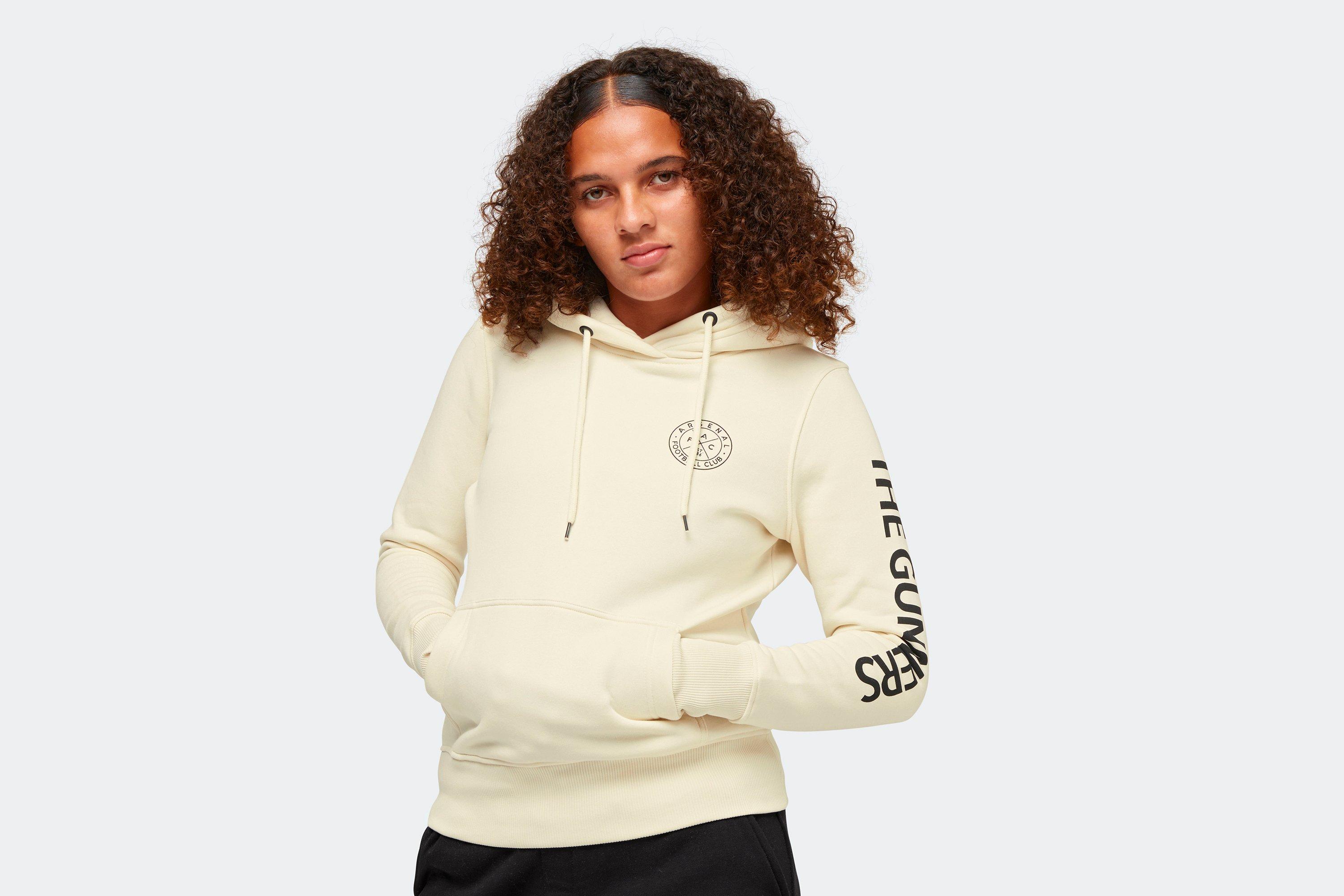 Arsenal Womens The Gunners Cream Hoodie | Official Online Store