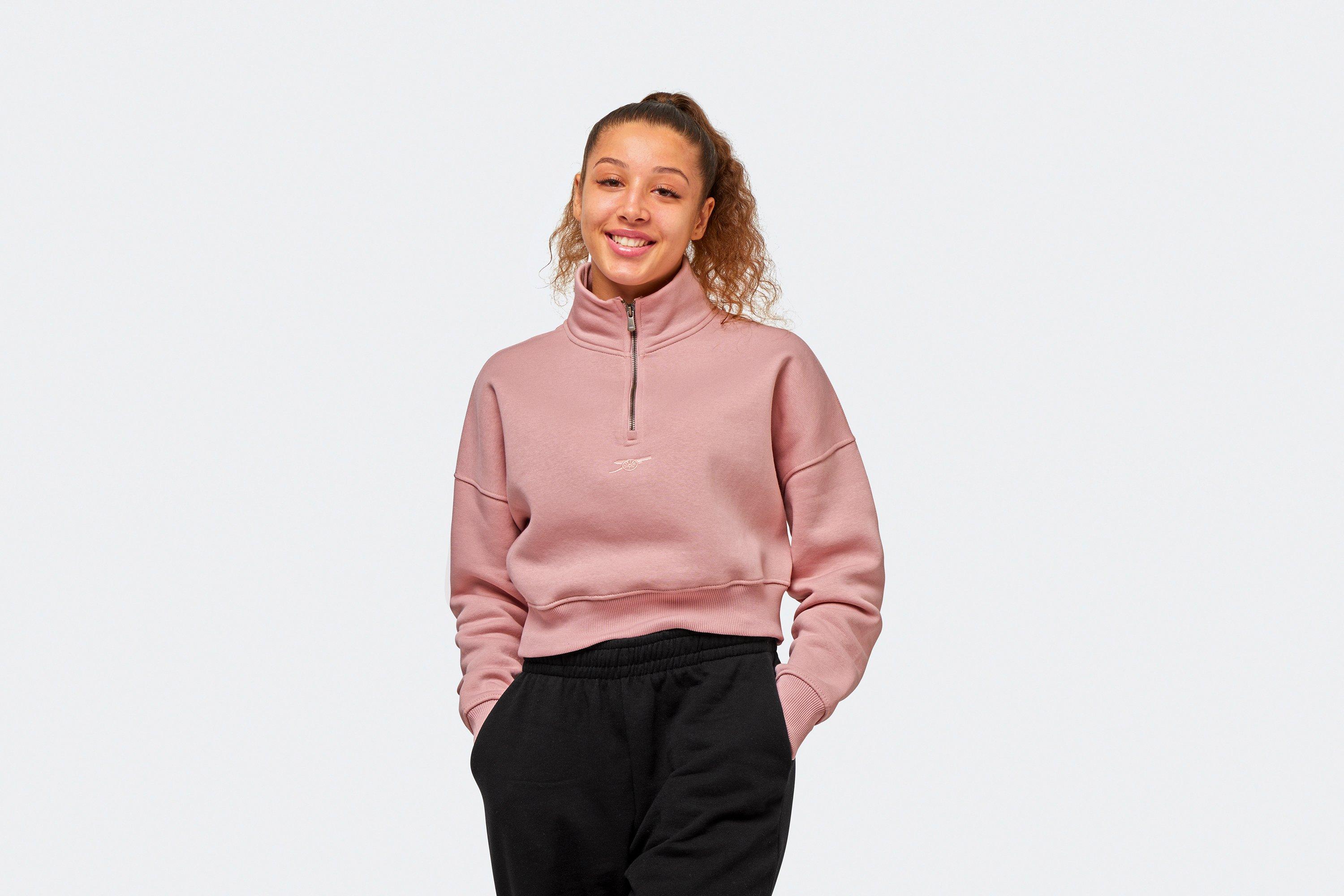 Arsenal Womens Pink Zip Sweatshirt | Official Online Store