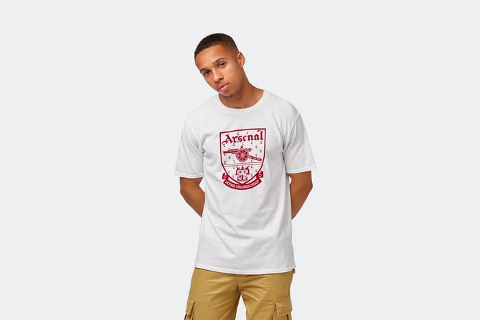Arsenal Retro White Crest T-Shirt