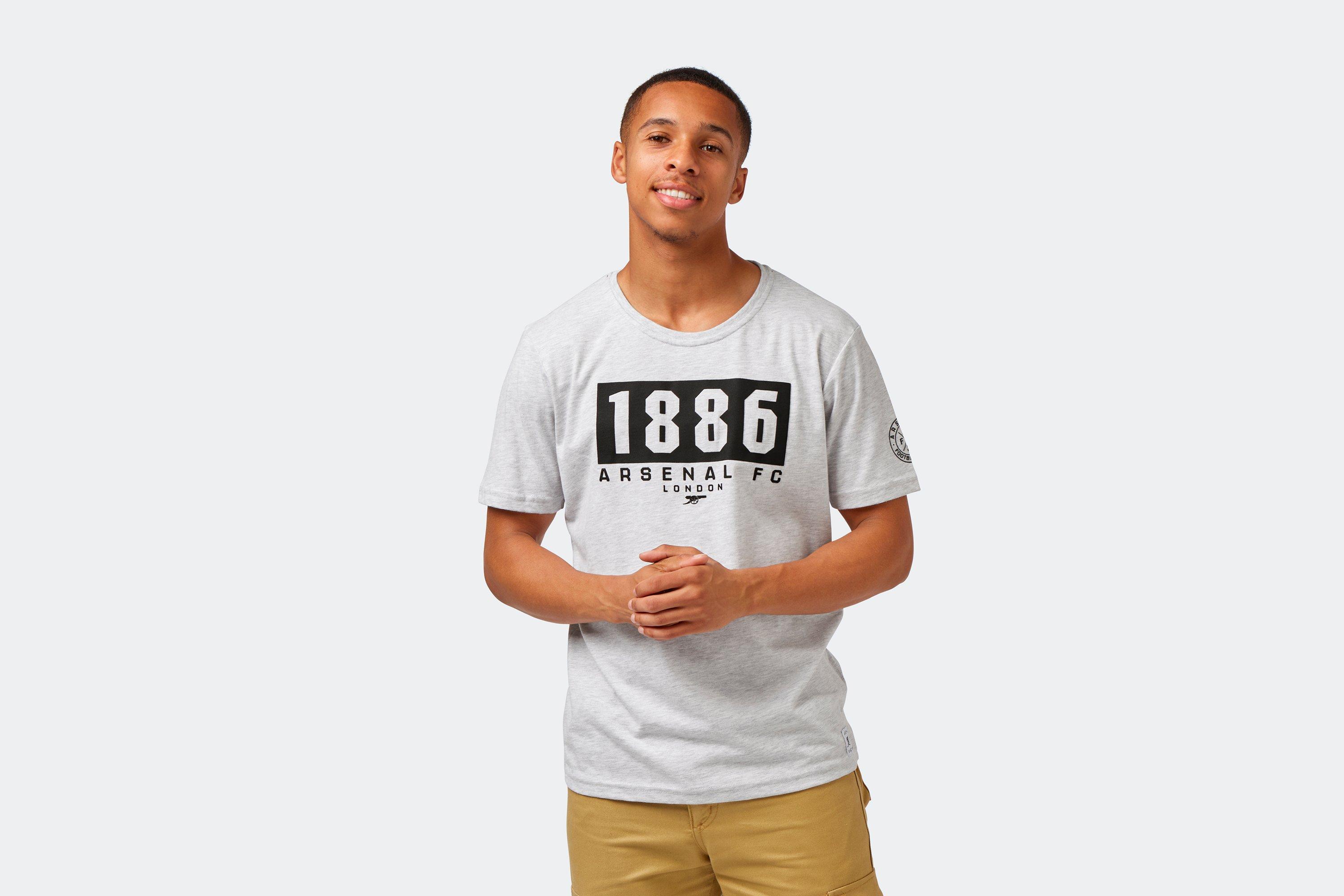 Arsenal 1886 Grey Box Print T-Shirt | Official Online Store